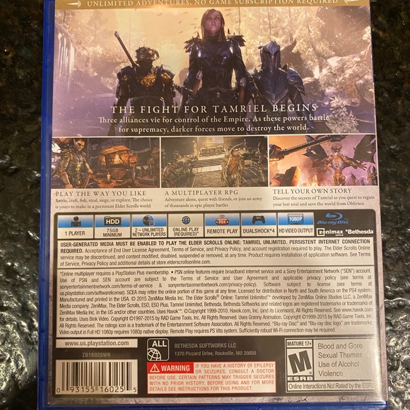 PS4 The Elder Scrolls Online Tamriel Unlimited video game Playstation 4 - Picture 2 of 3